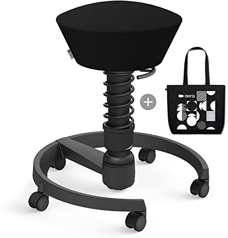 aeris Swopper – Ergonomischer Hocker – Bürohocker höhenverstellbar – Vielseitiger Schreibtischstuhl für einen gesunden Rücken – Bürostuhl mit Rollen, Feder Standard