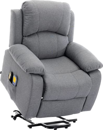 Astan Hogar Sillón Relax con Función Auto-Ayuda (Levanta Personas), Reclinación Eléctrica, Masaje Y Termoterapia, Modelo Ramón AH-AR30920GR