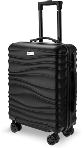 AVIO Wave Cabin Suitcase 55x40x20cm – Lightweight Hard Shell Cabin Luggage with 4 Double Spinner Wheels, Telescopic Handle & Organised Interior – Small Cabin Size Carry On Travel Suitcase