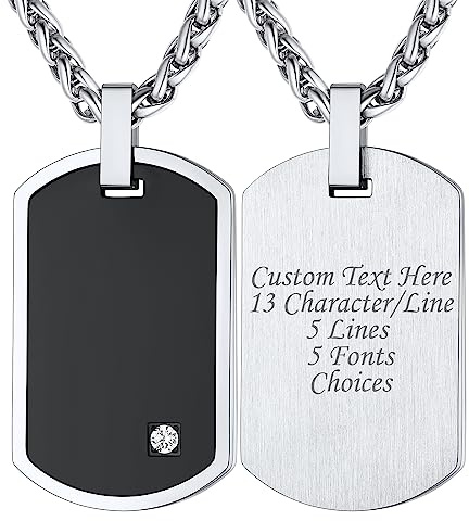 Supcare Herren Dog Tags Halskette Personalisiert Hundemarke Edelstahl Anhänger mit Gravur Militär Kruzifix Kette Religious Cross Necklace Men Erkennungsmarke Modeschmuck für Damen Männer