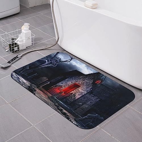 TOMPPY Old Crypt Printed Diatomaceous Earth Bath Mat Super Absorbent Quick Dry Bathroom Mat Non-Slip Shower Mat for Tub Bathroom Floor 15.7x23.6 in