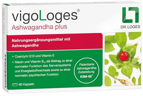 vigoLoges® Ashwagandha plus - 60 Kapseln - Nahrungsergänzungsmittel mit Ashwagandha