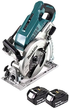 Makita DRS 780 M Akku Handkreissäge 36V (2x18V) 185 mm Brushless + 2x Akku 4,0Ah - ohne Ladegerät