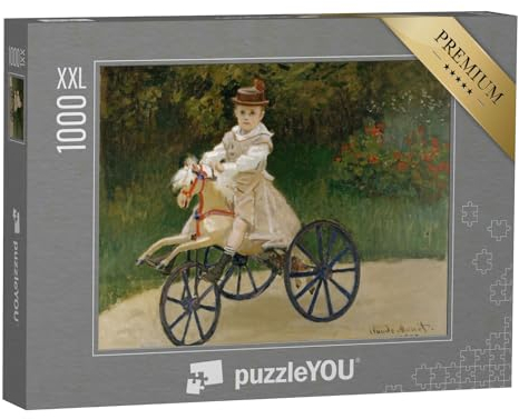Puzzle 1000 Teile XXL „Jean Monet auf seinem Steckenpferd, Claude Monet 1872“ – aus der Puzzle-Kollektion Künstler