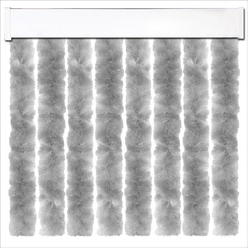 P T PERTONI TENDE Chenille-Vorhang für Wohnwagen (Länge 230 x Breite 120 cm, Grau)