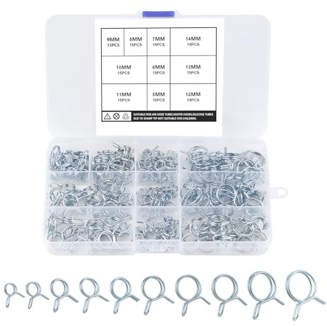JINTANG 150 Stück schlauchschellen set, 5-14mm Federbandschellen Set | schlauchschellen edelstahl,schlauchklemmen Federklemme,Für Auto, Motorrad, Roller, ATV (10 Größen)