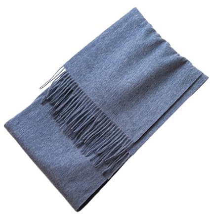 CLSSLVVBN Luxuriöser Lammwollschal, warm und stilvoll im Winter. Warmer Wollschal für den Winter, Winterschal für Damen, trübes Blau