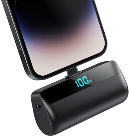 Feob Mini Powerbank für iPhone 5200mAh, 20W PD Schnelles Aufladen Power Bank Klein Ultrakompakter mit LED-Display, Externe Akkupack kompatibel mit iPhone 14/14 Plus/13 Pro/13/12/11/XS/XR/8/7/6/5.etc