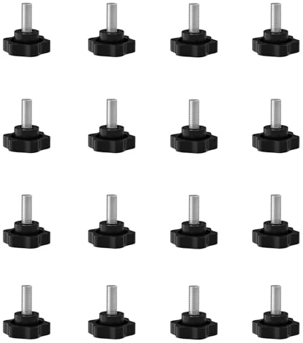 SHULLIN 16 Stück M8x16mm Sternkopfschraube Sterngriffschraube Sternschraube | Rändelschraube Sterngriff Schrauben Sterngriff Gewinde Klemmknopf für Maschine Industrie Ausrüstung (M8x16mm)