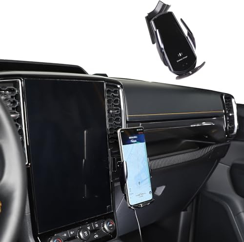 Soporte de teléfono de coche para Ford Ranger 2023-2024, lado derecho de la pantalla de navegación, giratorio, fijo, soporte de teléfono móvil para coche, apto para iPhone, Android y smartphones