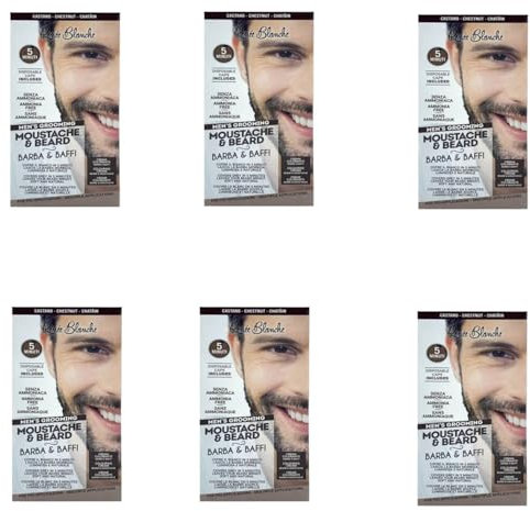 Renee Blanche Colorazione Per Barba E Baffi Tintura Colore Castano Senza Ammoniaca 2X20 Ml (Castano, 6 Unità)