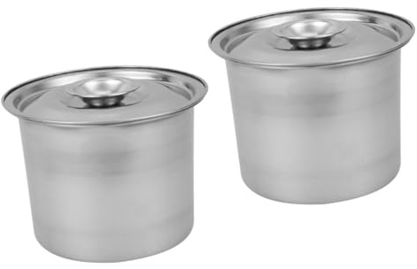 PRETYZOOM 2St Eisbox aus Edelstahl Eiscreme Aufbewahrungsbox Eiscreme Behälter mit Deckel Eishalter Eisbecher mit Deckel Kühler Gefrierbehälter für Obstlagerhalter Rostfreier Stahl