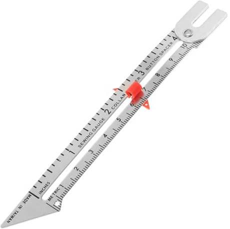 NUOBESTY Metal Quilting Ruler Seam Gauge Sewing Measurement Tool for Dressmakers and Fabric Crafters with Sliding Button Gauge for Accurate Sewing and Tailoring