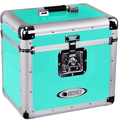 Odyssey Vintage Series Aqua 12 Vinyl Records or LP Case, Holds 70 PCS