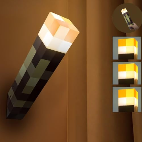 3 Lighting Levels Luminous Wall Flashlight, 11 Inch LED Night Light, USB Rechargeable for Bedside Table Light, Handheld or Wall Mounted Lighting Flashlight, USB Rechargeable Night Light （Yellow）