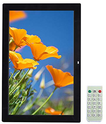 Album elettronico con Cornice Digitale ad Alta Definizione a LED da 18,5 Pollici (16: 9 Widescreen), Pollici 16MB Integrato, risoluzione 1366 e 768, Supporto Riproduzione Foto/Musica/Video (Nero