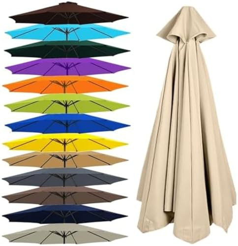 Generic Sombrilla de Repuesto Fundas de Repuesto Para Sombrilla de 8 Brazos Y 4 m, Con Protección Uv, Ideal Para Patio Y Playa, Color Albaricoque, 8 Varillas, 400 cm (13,1 Pies)