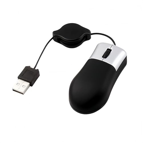 Mini souris de voyage avec câble rétractable et USB filaire, prise en main pour Apple Mac, HP, Dell, Lenovo, Thinkpad, Sony, Asus, Acer, tablette, PC, ordinateur portable