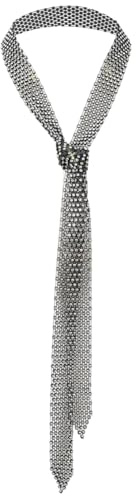 CABODYALS Black Rhinestone Ties Long Sparkling Crystal Necktie Thin Glitter Diamond Alloy Necklace Punk Bohemia Body Chains Jewellery for Women Costumes Party Cosplay Daily Wear Accessories