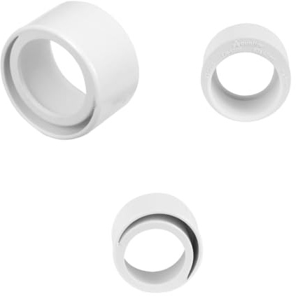 PVC Solvent Weld Reducer Pipe Fitting, 50mm to 40mm, White, 3-Pack