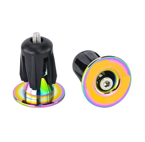 EKalgretrA Bicycle Handlebar End Caps 1 Pair Bike Grip Handle Bar End Cap Aluminium Alloy Handlebar Grips Plugs Caps for Bicycle Handlebar Accessory(Oil slick 1 pair)