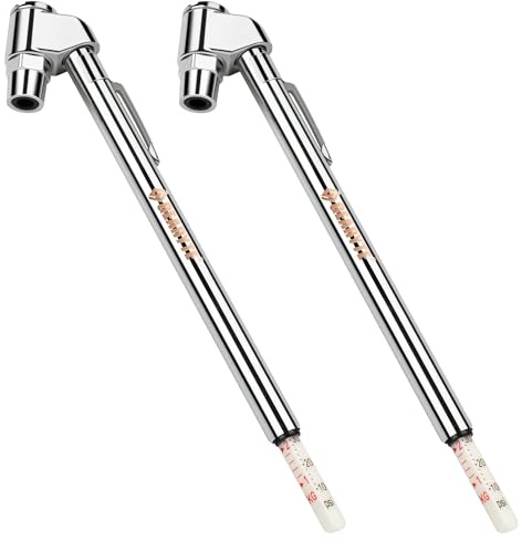 Presta Bike Tire Air Pressure Gauge Pencil 10-120 Psi for Schrader or Presta Valves Car Bicycle Or Motorcycle - 2 Pack