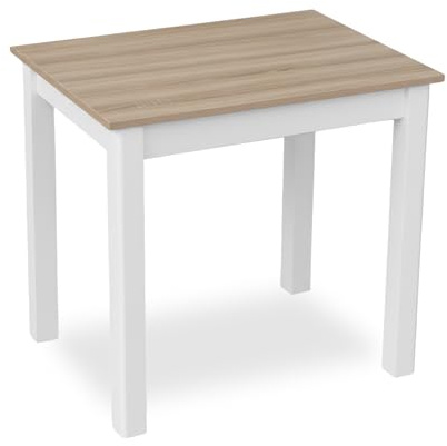 Metdrew Esstisch aus Holz | 80x60 | holztisch | für 2 Personen | klein Tisch | Skandinavischer Stil | aus Kiefernholz | küchentisch | Tischplatte: Sonoma Eiche