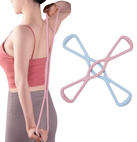 2 Stück Widerstandsbänder, Anfänger 8-förmiges Widerstandsband für Schulter & Rücken Training, Fitnessbänder für Flexibilität & Kraft, Expander Fitness für Muskelaufbau Gymnastik Pilates