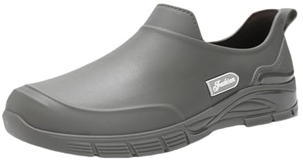 Stivali di gomma da uomo, antiscivolo, traspiranti, galosce, per esterni, impermeabili, per pioggia, fango e tutte le stagioni, pratiche, scarpe corte da giardino, grigio., 41 EU