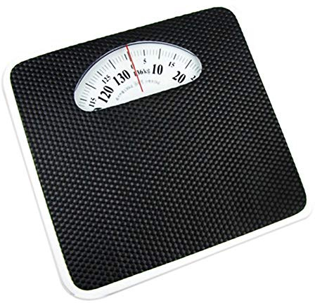 OZBMA Bilancia da Bagno analogica Professionale, capacità 300 libbre/136 kg, quadrante Meccanico Extra Large, Resistente e precisa (Blu) (Nero)