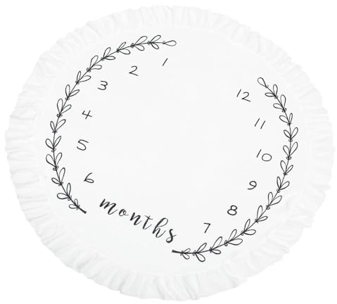 LOORGVEL Neugeborenen Fotodecke mit Monats und Wochenwachstumstabelle Weiche Flanell Babydecke Als Fotohintergrund und Spieldecke für Säuglinge