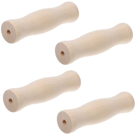 COLLBATH 4 Stück Holzgriffe für Grillbesteck Ersatzgriff 11cm Robust Ergonomisch für Grillbürsten und Outdoor Grillwerkzeuge