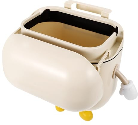 PRETYZOOM Cubo de Basura Colgante Tapa para Cocina, de Plástico, Beige, Evita el Contacto Directo y Facilita Desechar Residuos en Casa