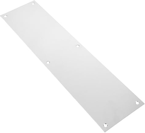 FOMIYES Placa de Protección de Puerta Exterior E Interior de Acero Inoxidable Plata, Fácil Instalación y Resistencia al Daño, Adecuado para Entradas y Oficinas Modernas
