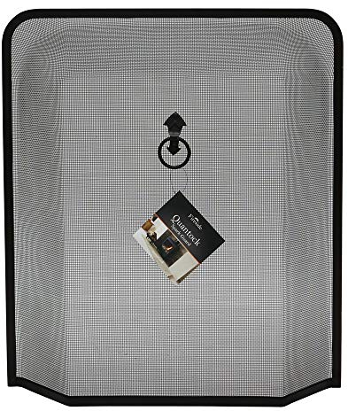 JVL Quantock Spark Fire Guard Surround Screen, Black, 10 x 53.5 x H 61.5 cm