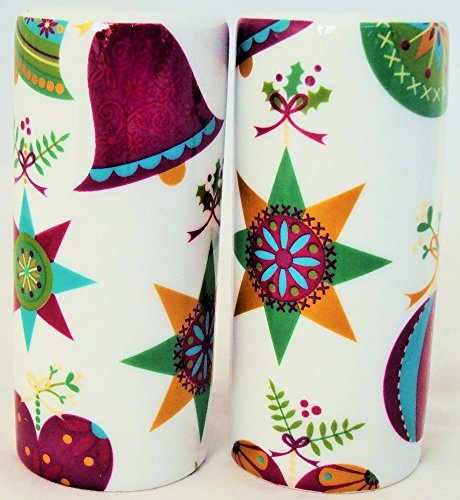 It's Christmas Salt & Pepper Set Xmas Round Cruet Set Hand Decorated UK Free UK Delivery