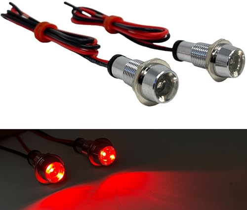 Alchemy Parts LED Red Light tail light or number plate Screws for Motorcycle Motorbike Scooter Trike marker lights
