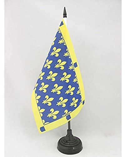 AZ FLAG Drapeau de Table Département de l'Ardèche 21x14 cm Socle Plastique | Usage intérieur Drapeau de bureau français finition cousue et bords renforcés avec mât en plastique et socle en plastique