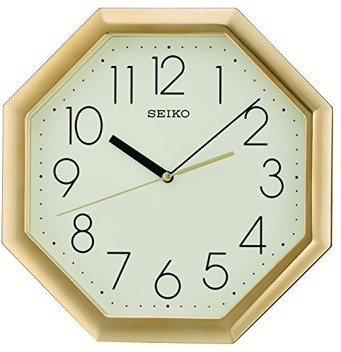 Seiko Octagon Wanduhr – Gold, 30,2 x 5,1 x 29,8 cm