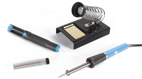 Velleman Kit de soudage, fer à souder 25 W, pompe à dessouder, support pour fer à souder, étain à souder