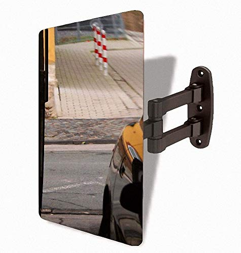 Garagenspiegel - Metallspiegel 300 x 400 mm - Einparkhilfe mit stabiler und praktischer Wand-Halterung - Ausfahrt + Einfahrt Wandabstand optimal einstellbar