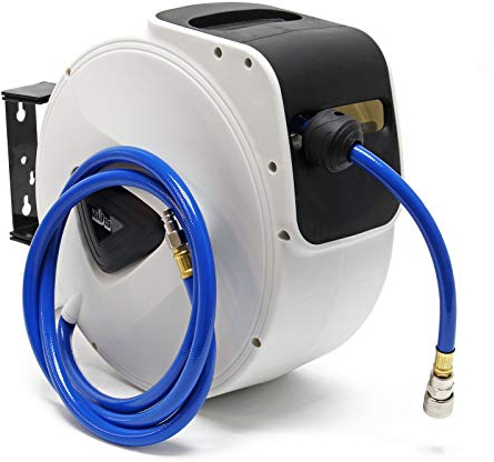 Automatic Hose Reel Compressed Air Pipe Tube 20m 8bar 180° Swing Wall Mount
