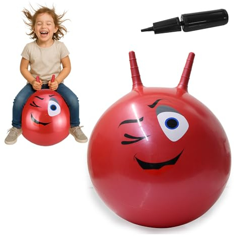 JAMARA 460460 Hüpfball Eye 550mm HoppyDoo - Spielzeug für Kinder, Hüpfspielzeug Baby Indoor/Outdoor, Geschenk für Kids, Gartenspielzeug, Bouncy, Pflegeleicht, BPA frei, mit Pumpe