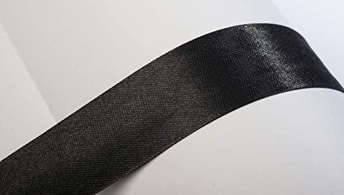 Jajasio Schrägband, 10m, Atlas (Satin), 19mm, gefalzt 40 ? schwarz, Textilband, Einfassband in 40 Farben