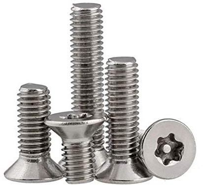 Dreneco Stöldskruvar 304 rostfria stålskruvar Torx platta huvudbultar maskinskruvar säkerhetsskruv M5 x 20 mm, 20 st