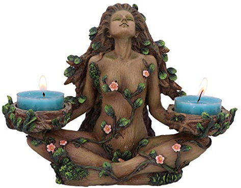 Nemesis Now Balance of Nature - Portavelas de té, diseño de árbol Femenino, marrón, 19 cm