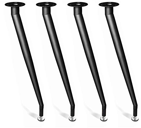 MANG Metall Tischbeine Esstisch Schreibtisch Möbelfüße Schräg Konisch Tischkufen Schwarz/Gold 72cm Couchtisch Möbelbeine DIY Montagezubehör 4 Stück