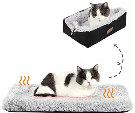 HDLKRR Katzenbett kleines Hundebett, selbstwärmende Katzenbetten, selbstheizende Katzenbetten, extra warme Thermo-Haustierunterlage für drinnen und draußen, Haustierkissen, 59.9x50 cm