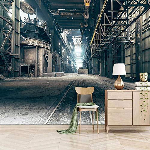 Fototapete Retro-Fabrik 350x256cm 3D Design Tapete Fototapeten Vlies Tapeten Vliestapete Moderne Wandtapete