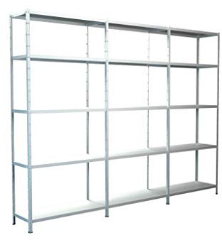 SCHULTE Regalwelt Steck-Grund-/ u 2 Anbauregale, 15 Böden, 2000x3600x350, weiss
